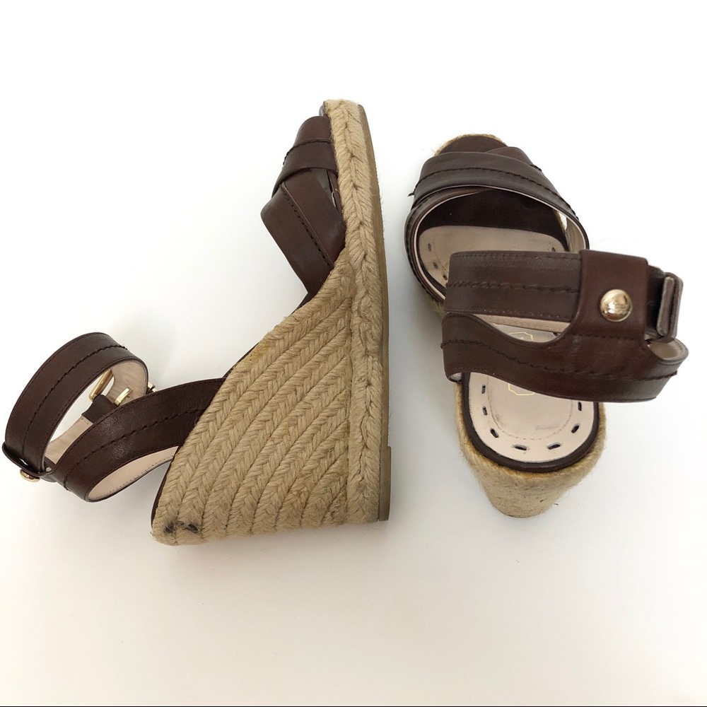 Coach Verronica Leather Espadrille Wedge Sandals 6 - Picture 4 of 7